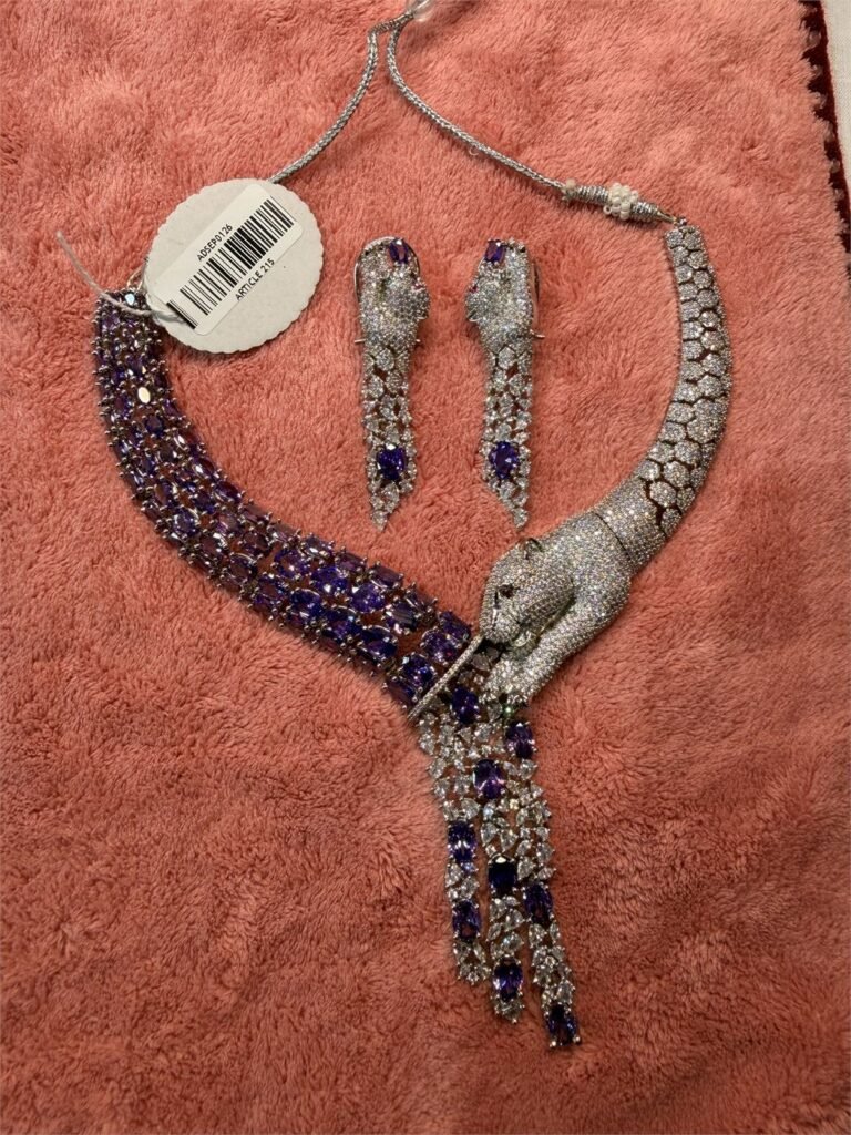 Amethyst Panther Necklace Set