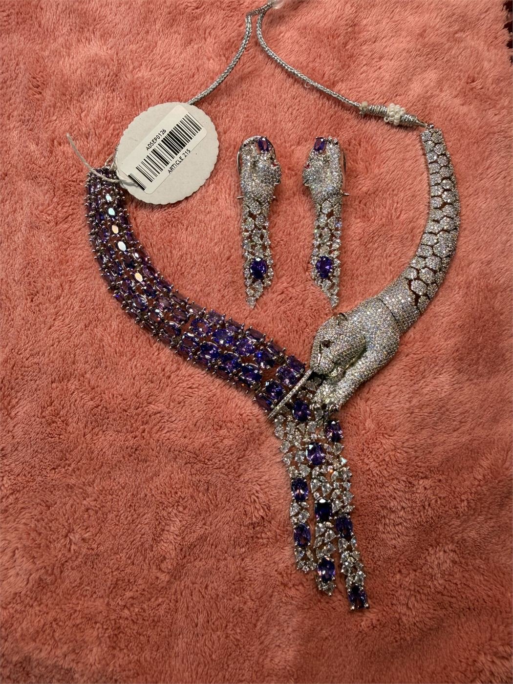 Amethyst Panther Necklace Set
