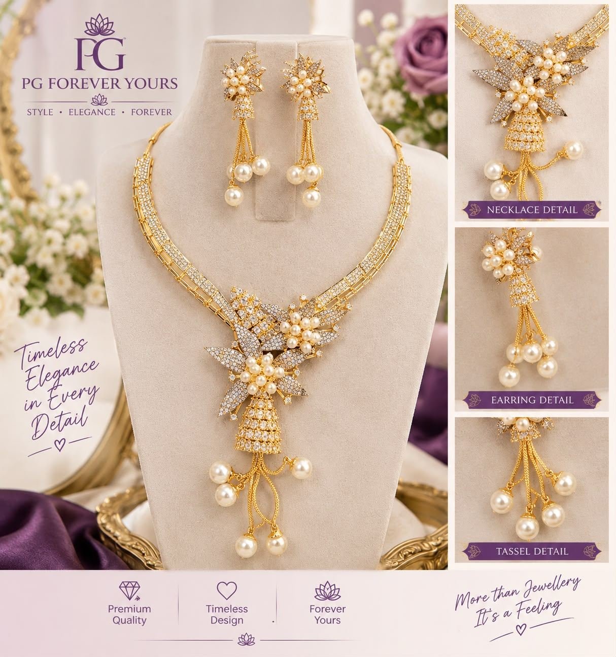 Pearl Blossom Necklace Set