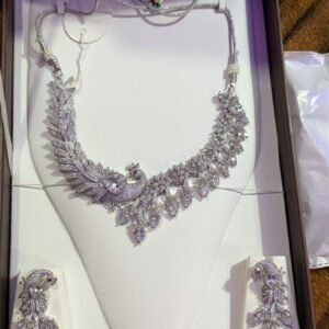 Silver Peacock Choker Set