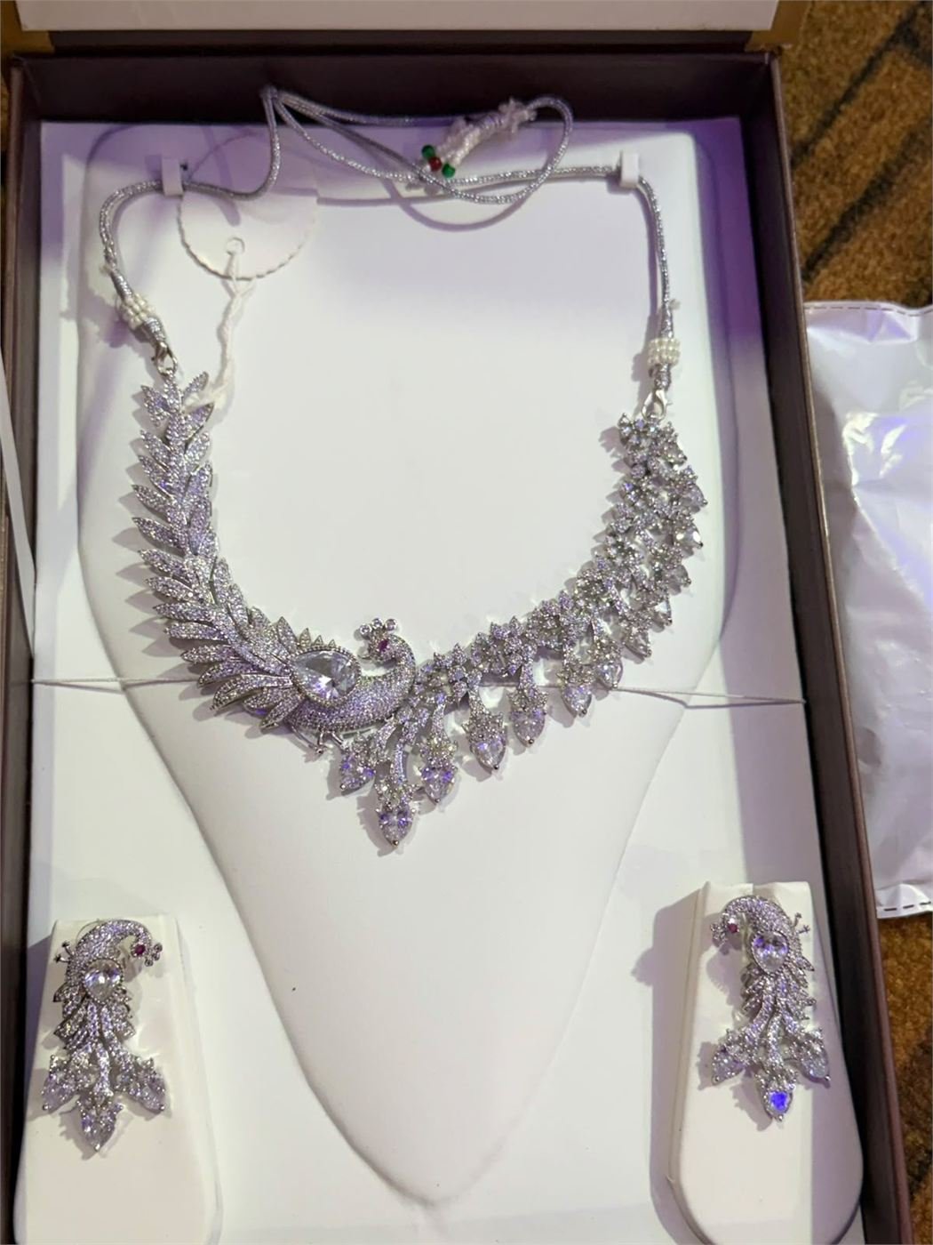 Silver Peacock Choker Set