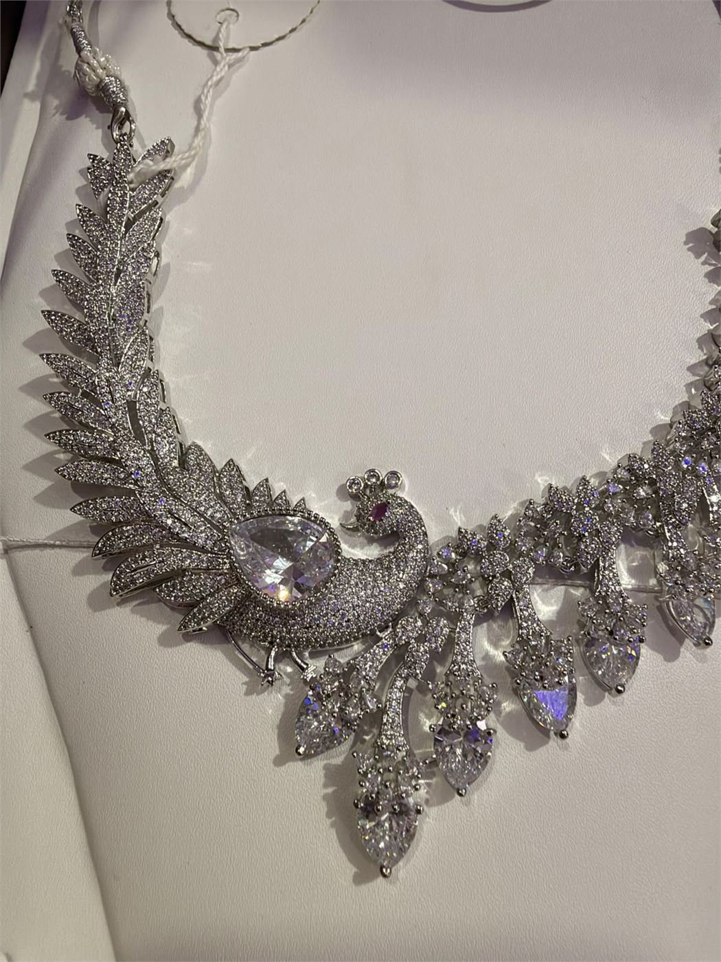 Silver Peacock Choker Set