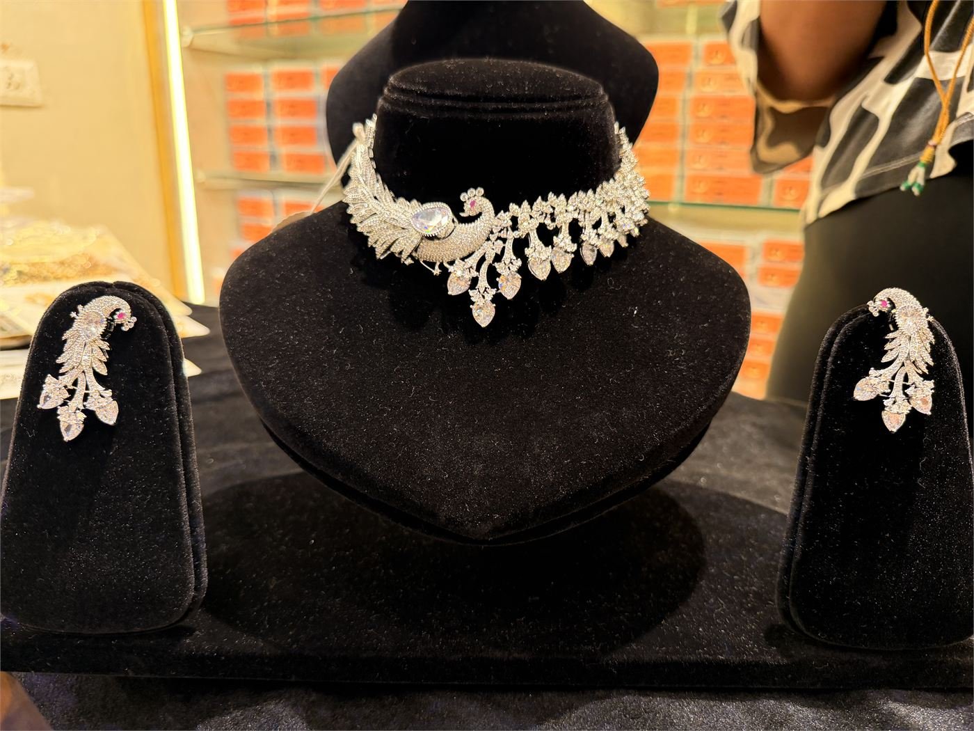 Silver Peacock Choker Set